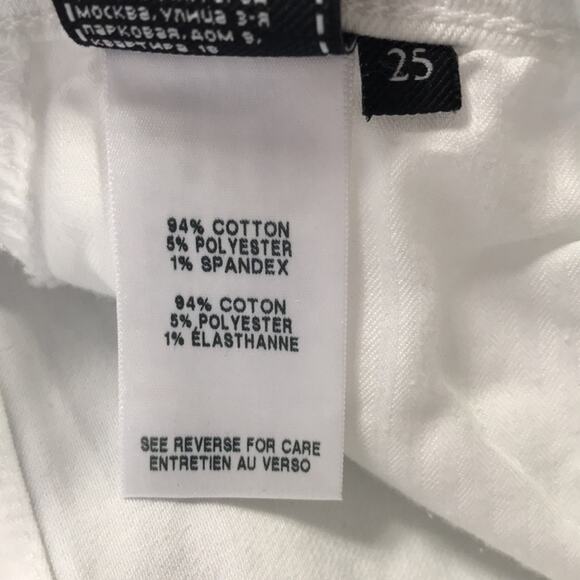 New 7FAMK High Rise 25 Super Skinny Leg Rainbow Fringe Trim White Jean Resort - Picture 7 of 15